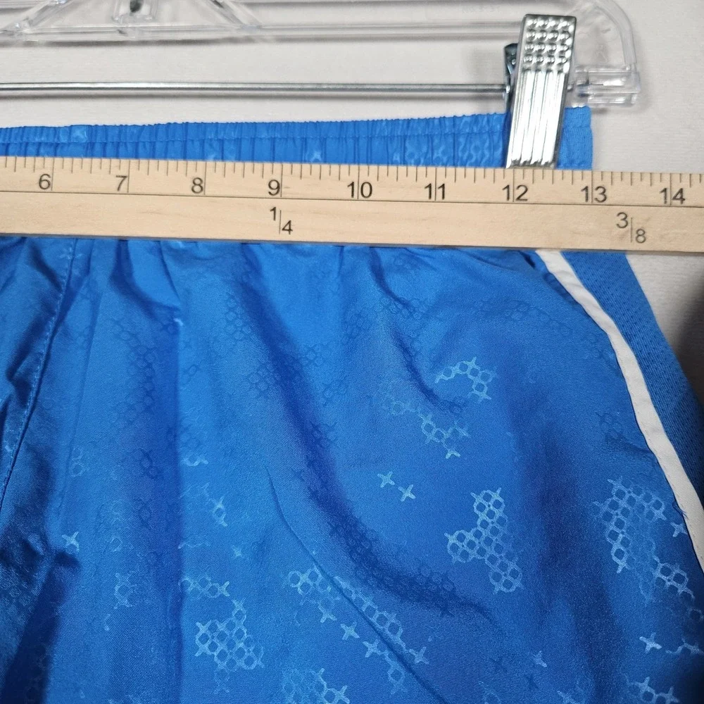 Nike Dri-Fit Girl Youth Shorts L Blue Geometric Print Lined Running Gym Athletic